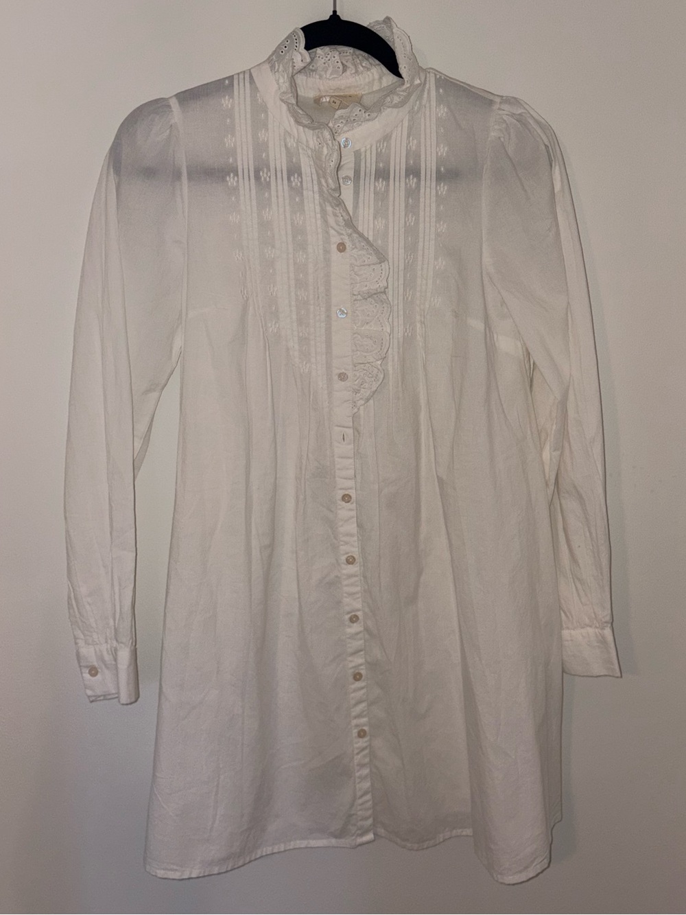Sezane Gaia White Cotton Embroidered Mini Dress FR34/US2 - Picture 2 of 5